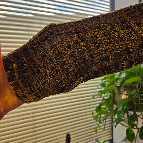 Coldwater Creek Womens Velvet Sheer Textured Button-Up Shirt Jacket L - Picture 5 of 9